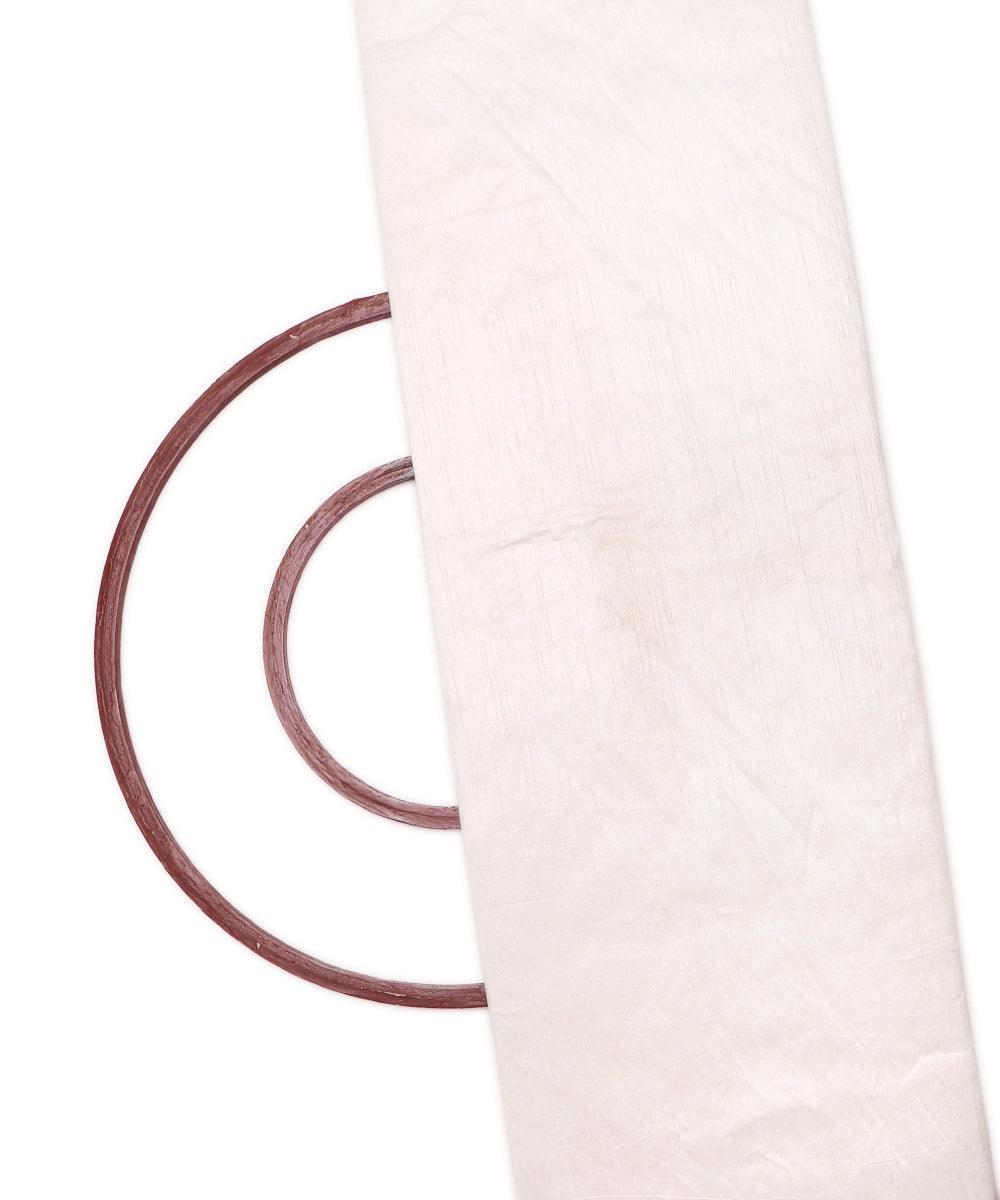 white colour plain raw silk