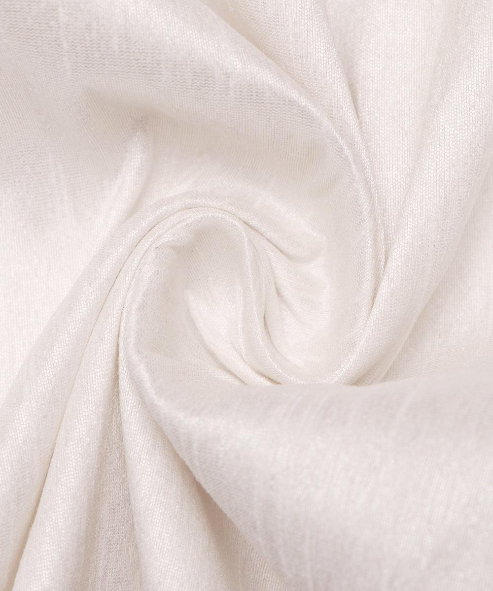 white colour plain raw silk