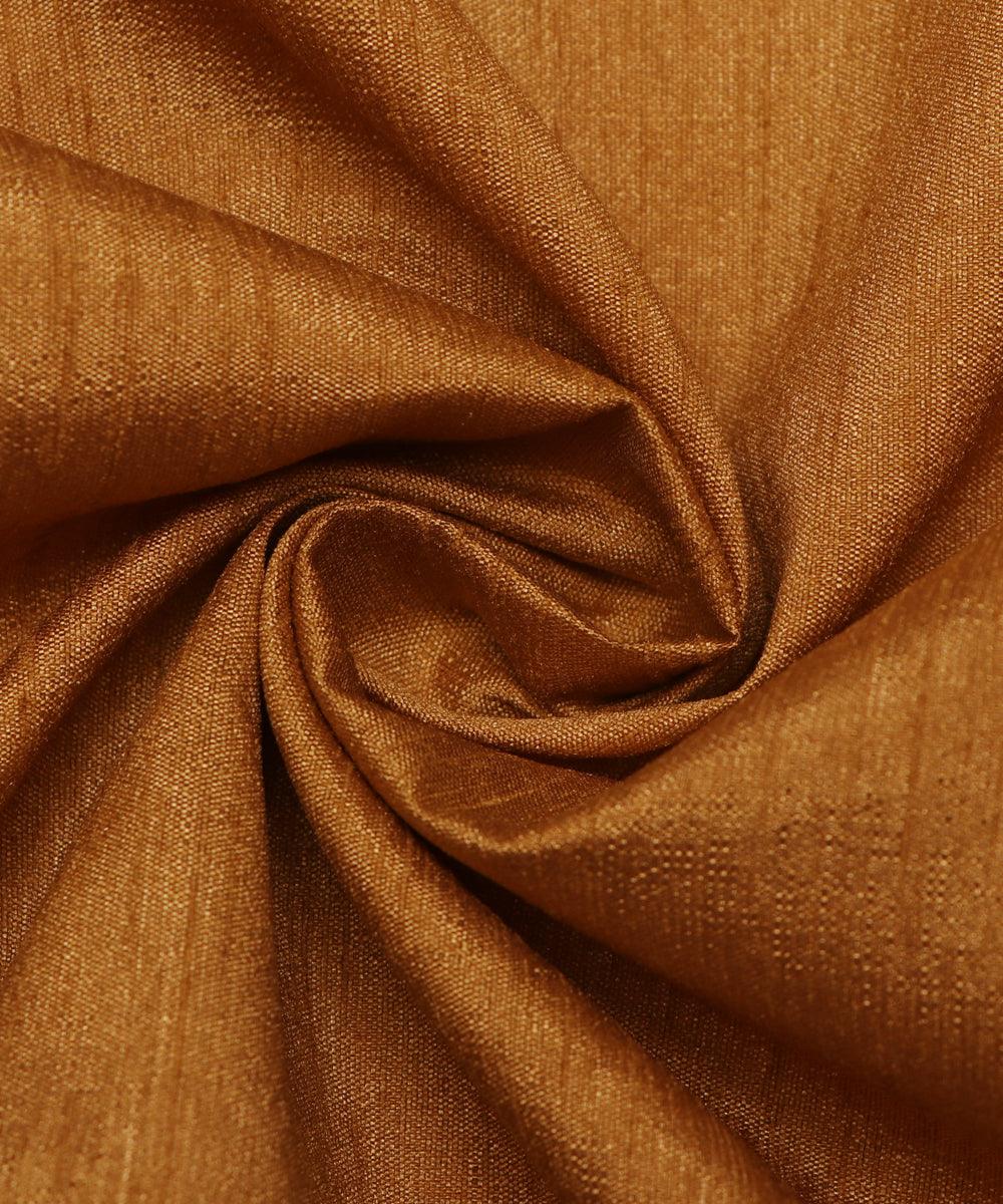 brown plain raw silk fabric