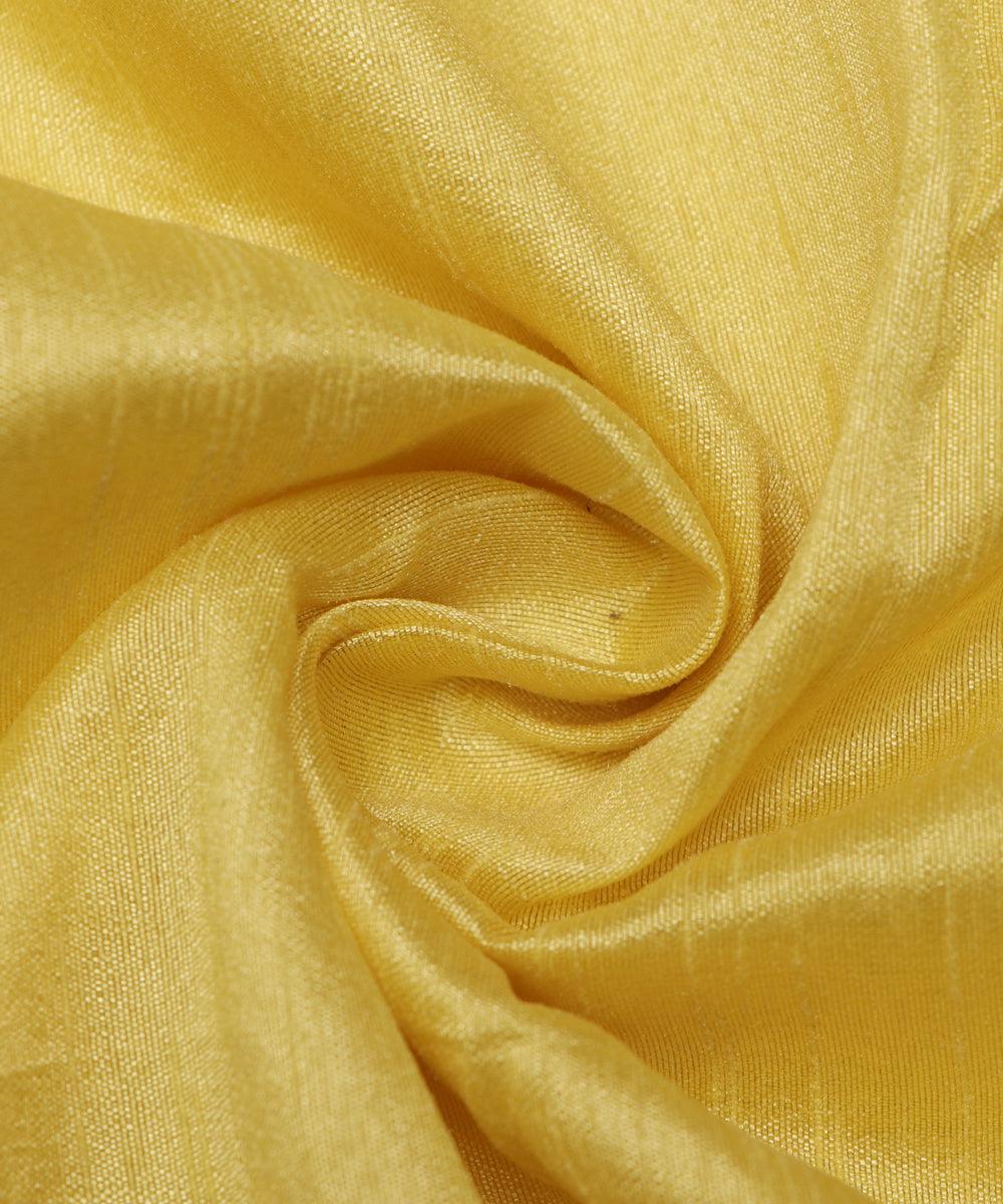 lemon colour plain raw silk