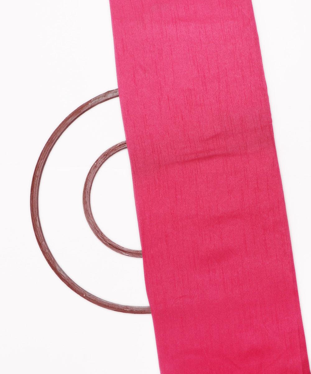 pink plain raw silk fabric