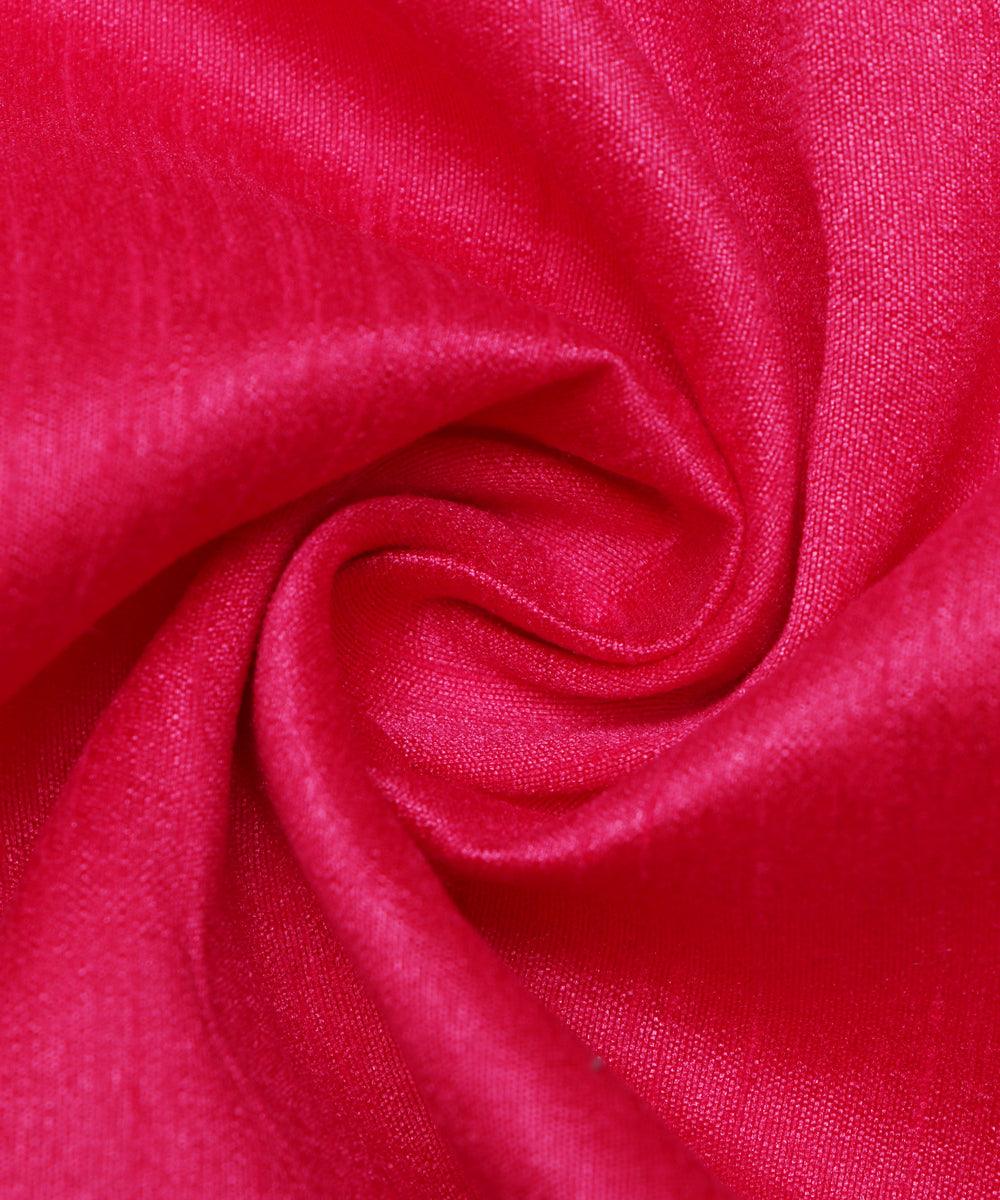 pink plain raw silk fabric