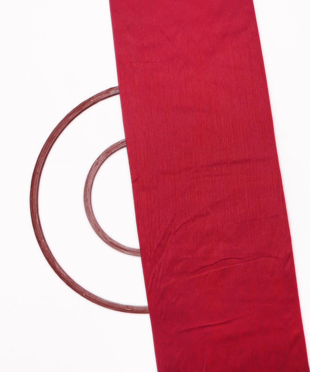 rust red colour two tone plain raw silk