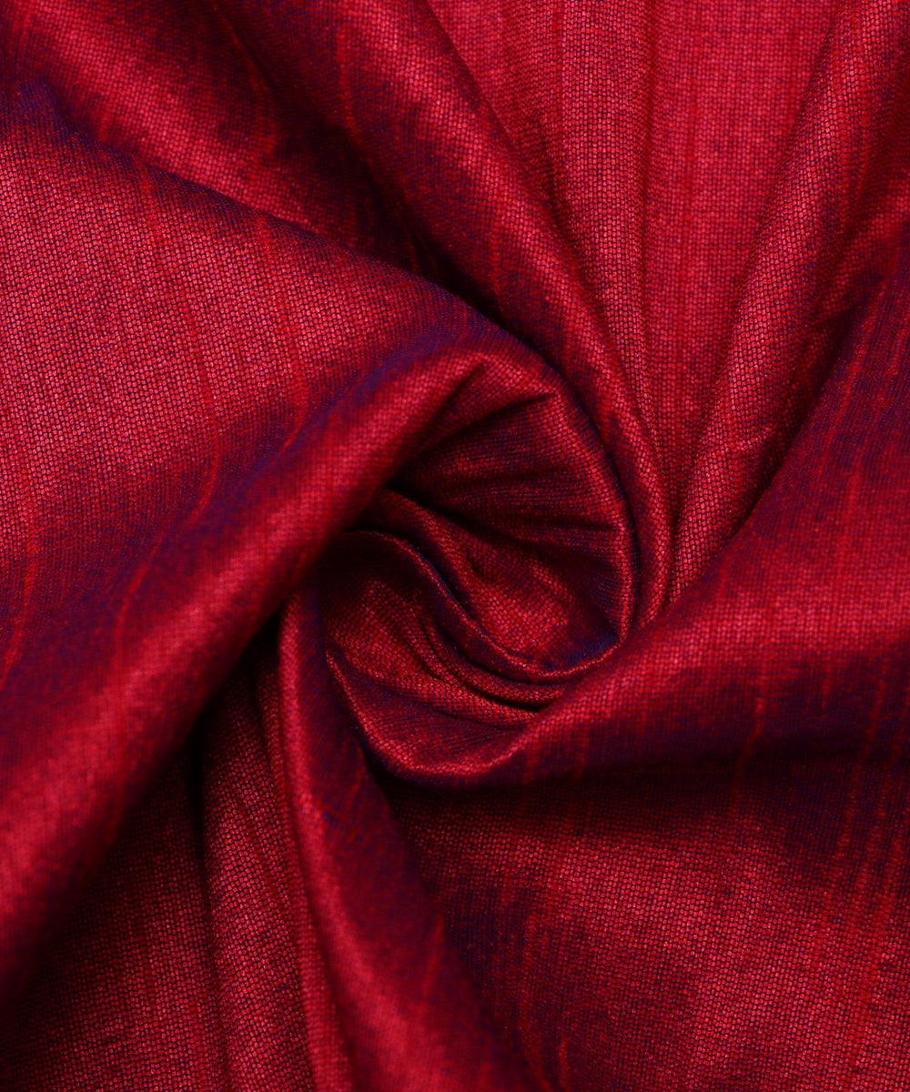 rust red colour two tone plain raw silk