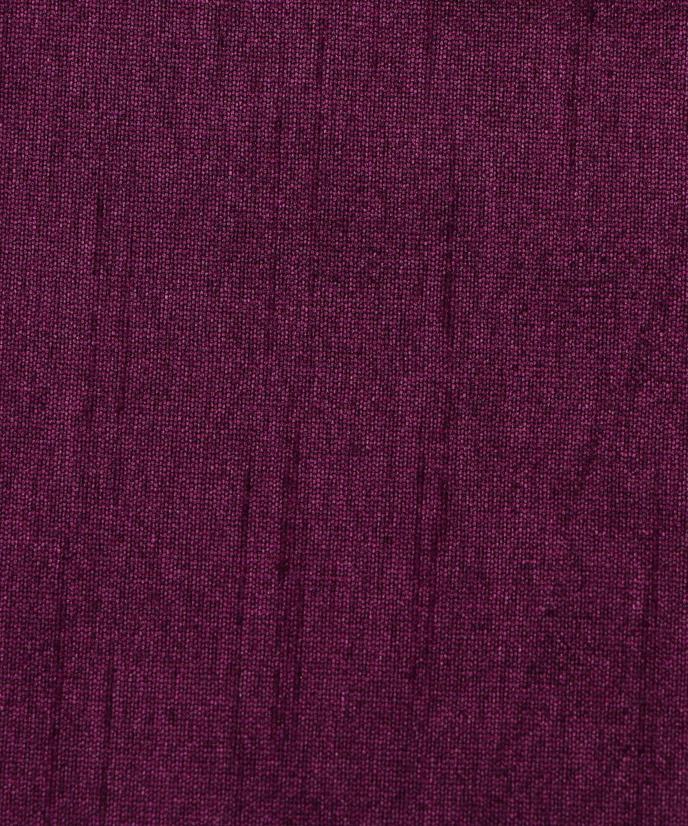 burgundy colour plain raw silk