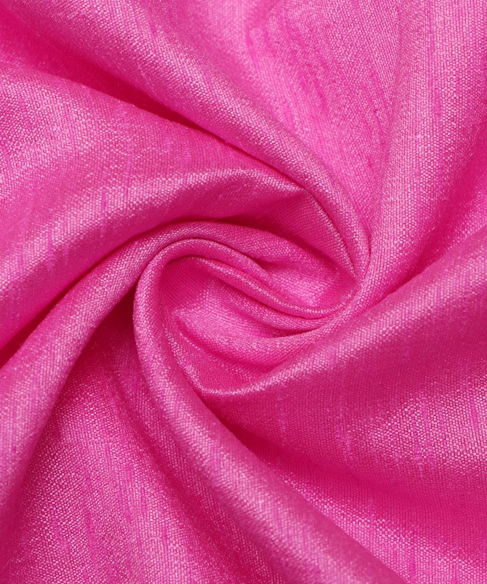 pink colour plain raw silk