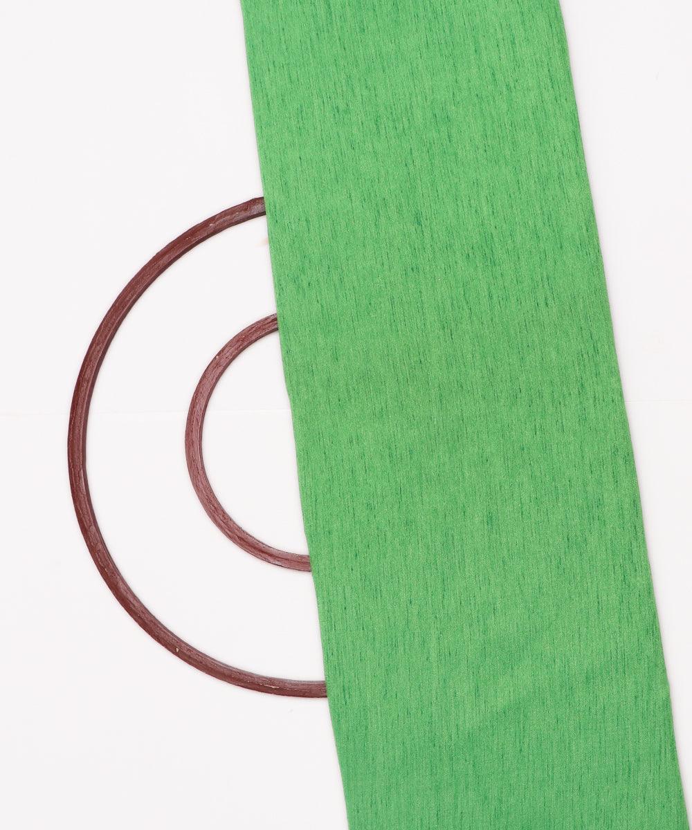 kelly green colour plain raw silk