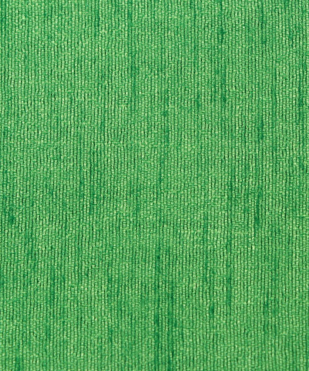 kelly green colour plain raw silk
