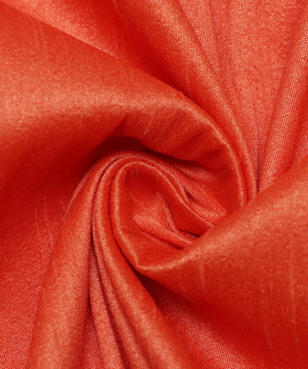 peach rust colour plain raw silk
