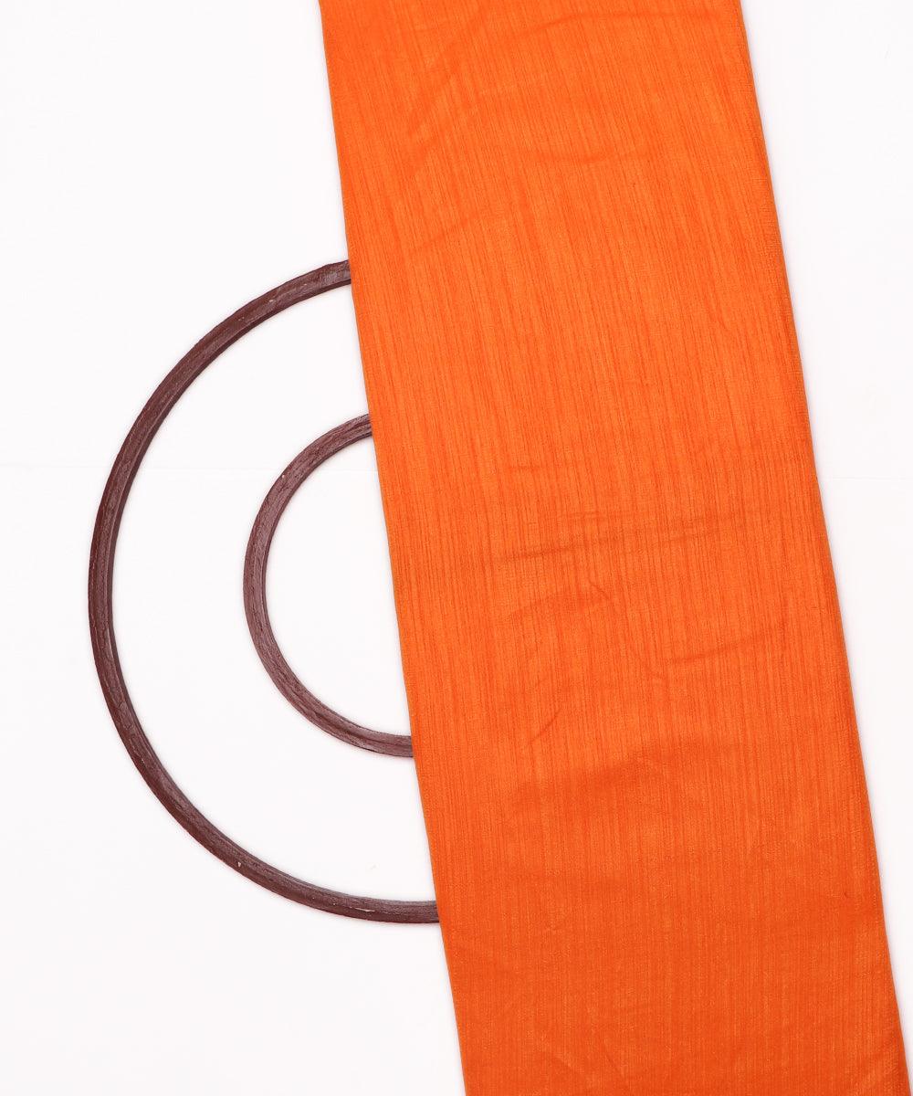 orange colour plain raw silk
