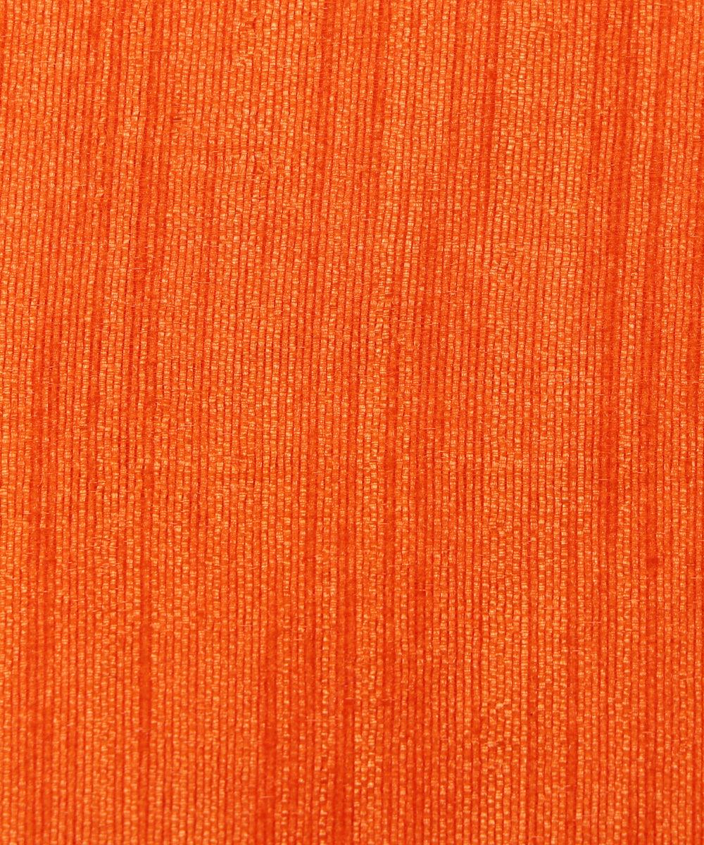 orange colour plain raw silk