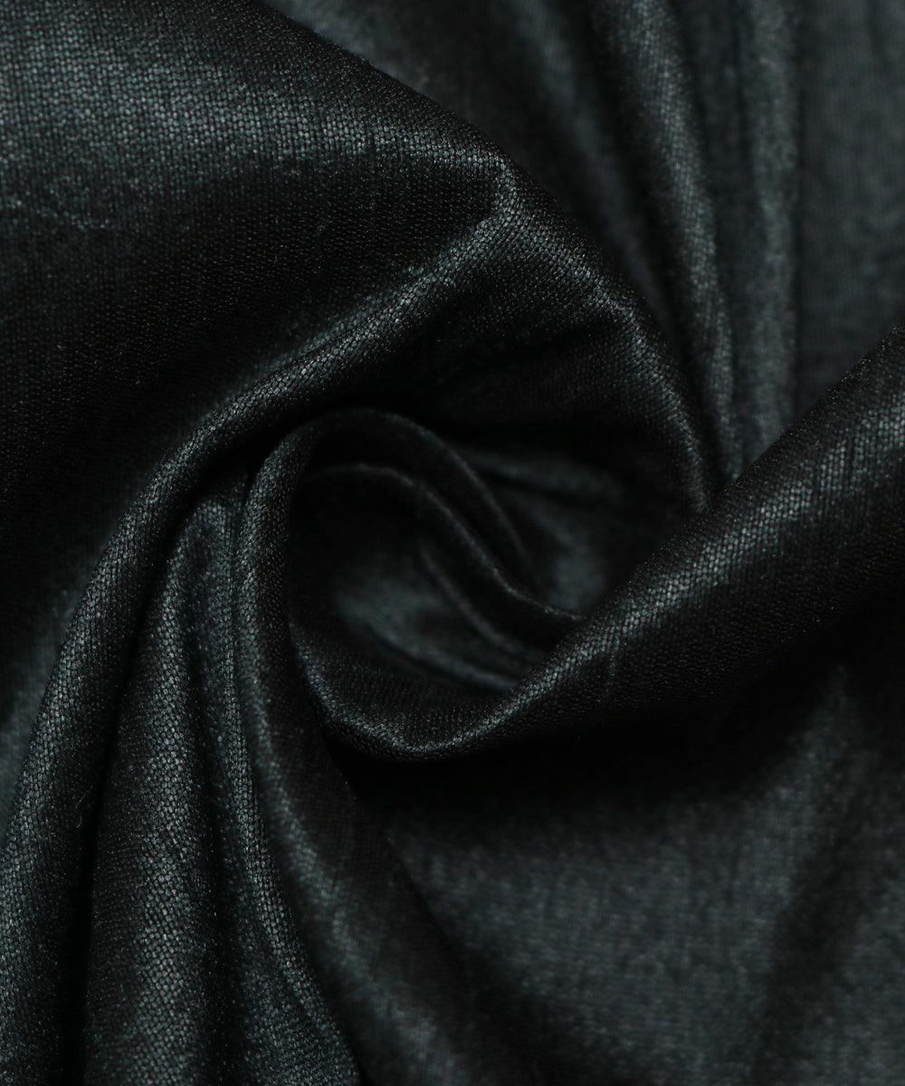 dark green plain raw silk