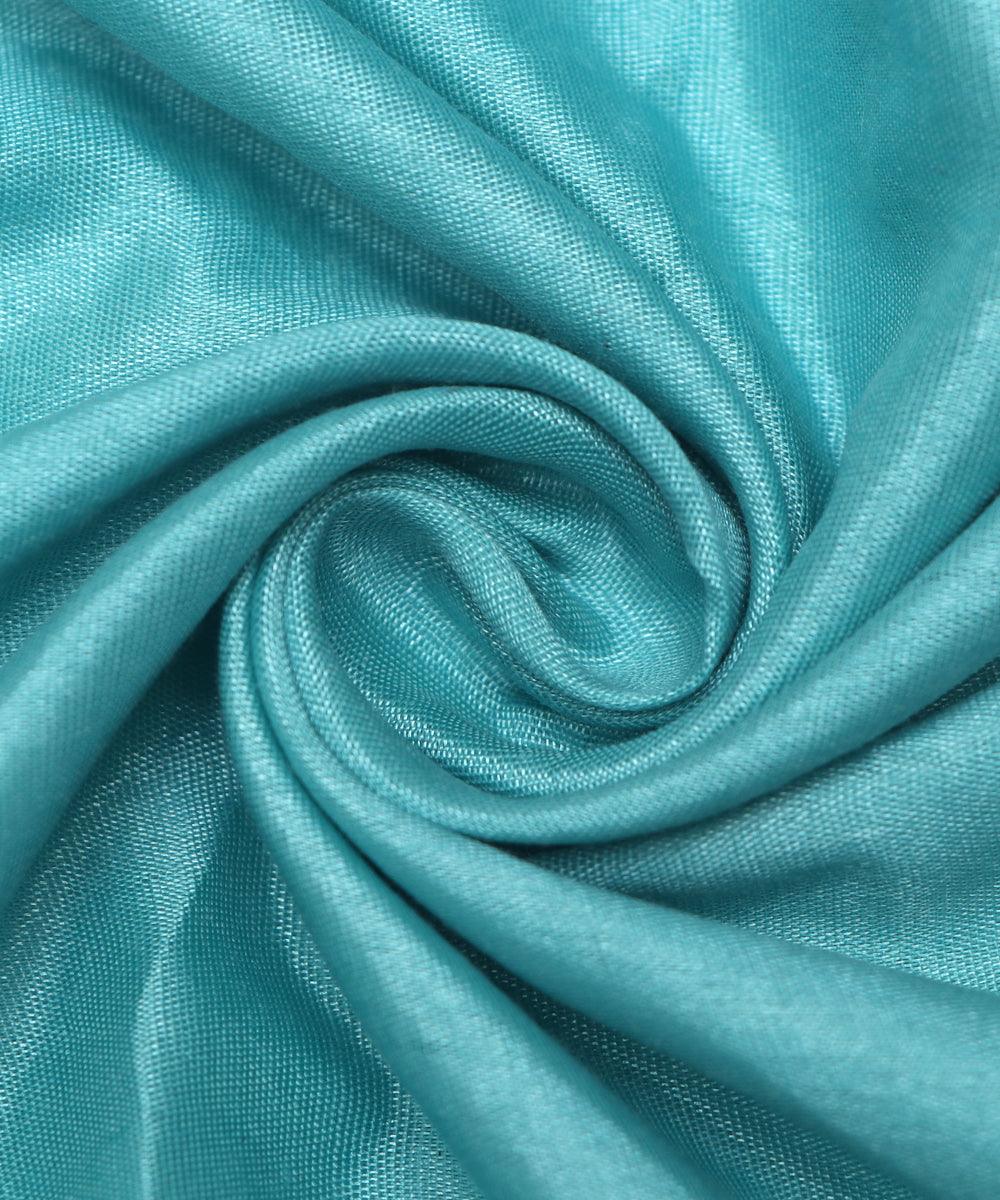 cyan colour plain santoon fabric