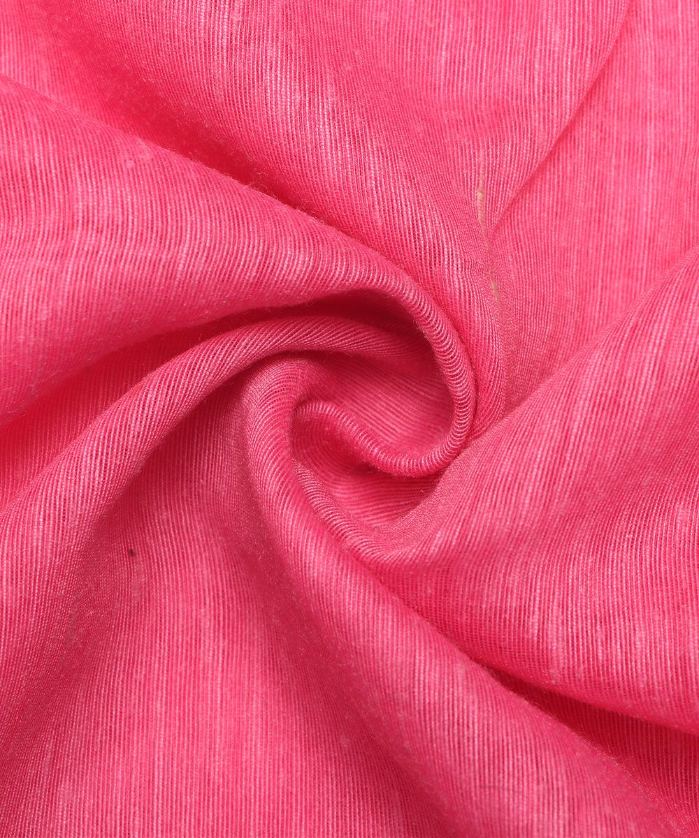 pink colour plain chanderi fabric
