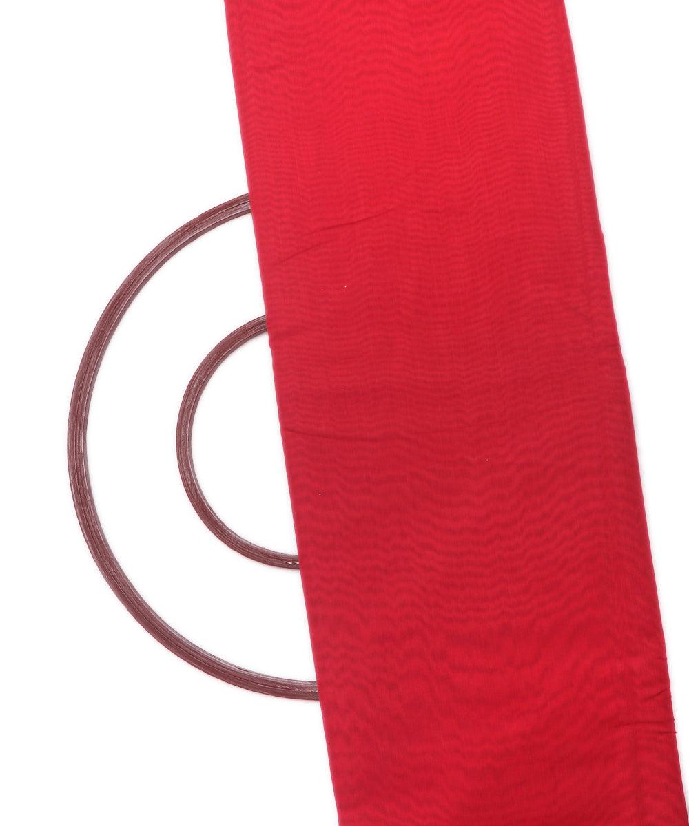 maroon colour plain chanderi fabric