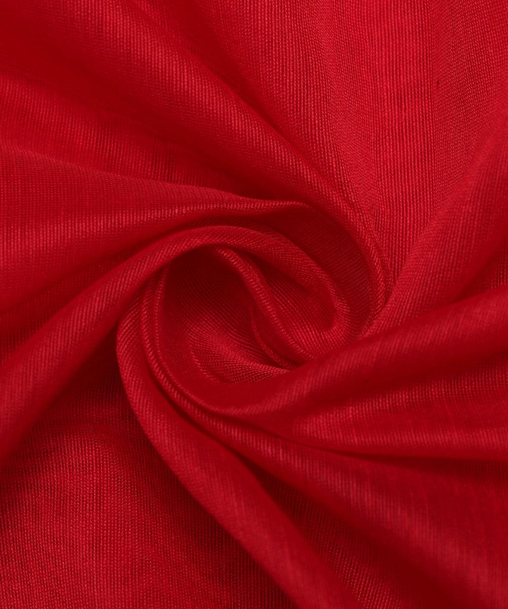 maroon colour plain chanderi fabric