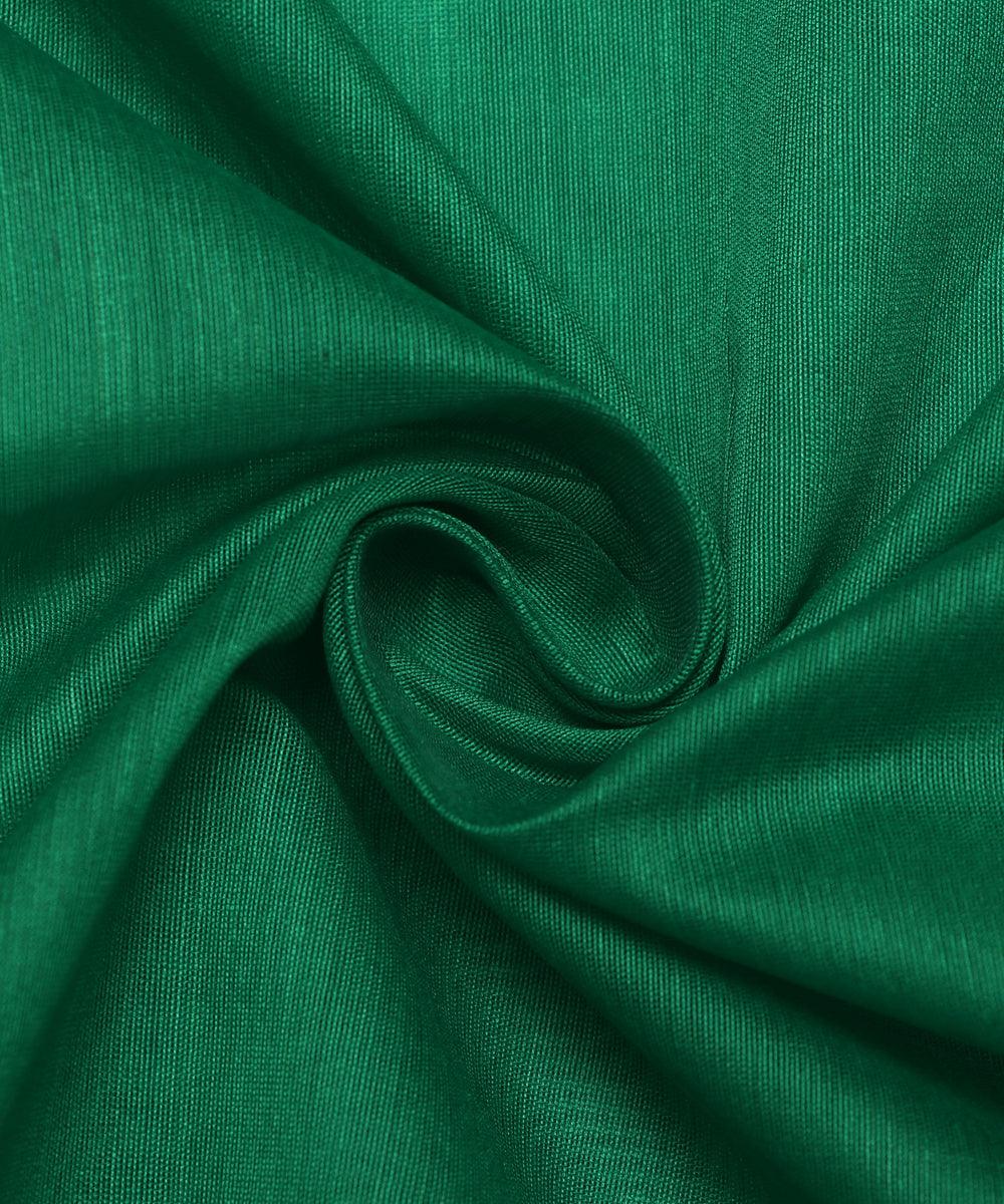 green colour plain chanderi fabric