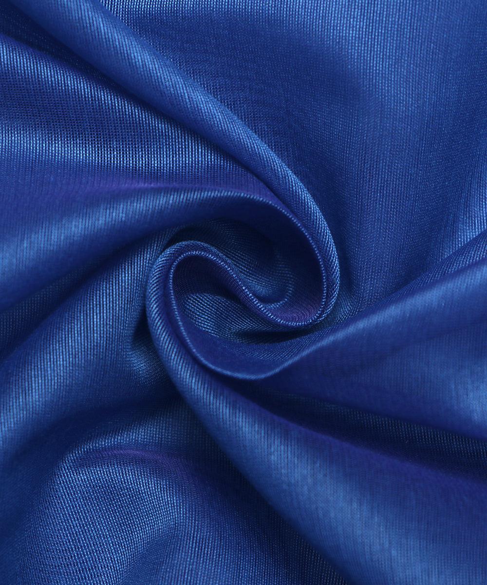 light teal blue colour plain chanderi fabric