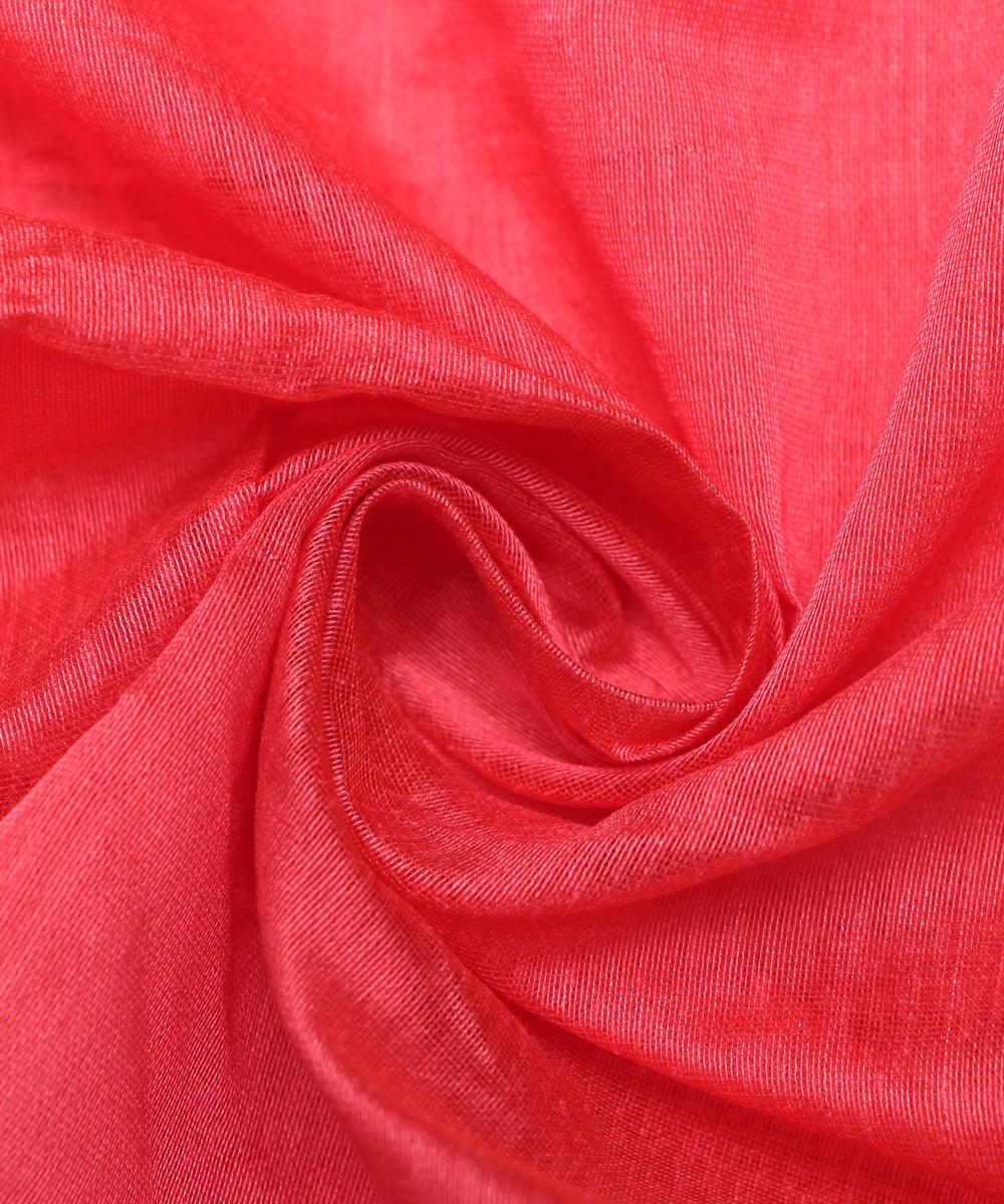 peach pink colour plain chanderi fabric