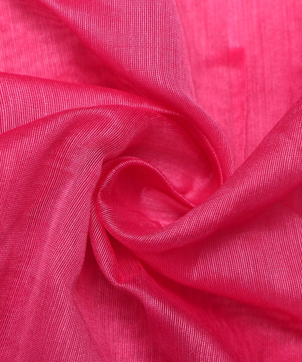magenta colour plain chanderi fabric
