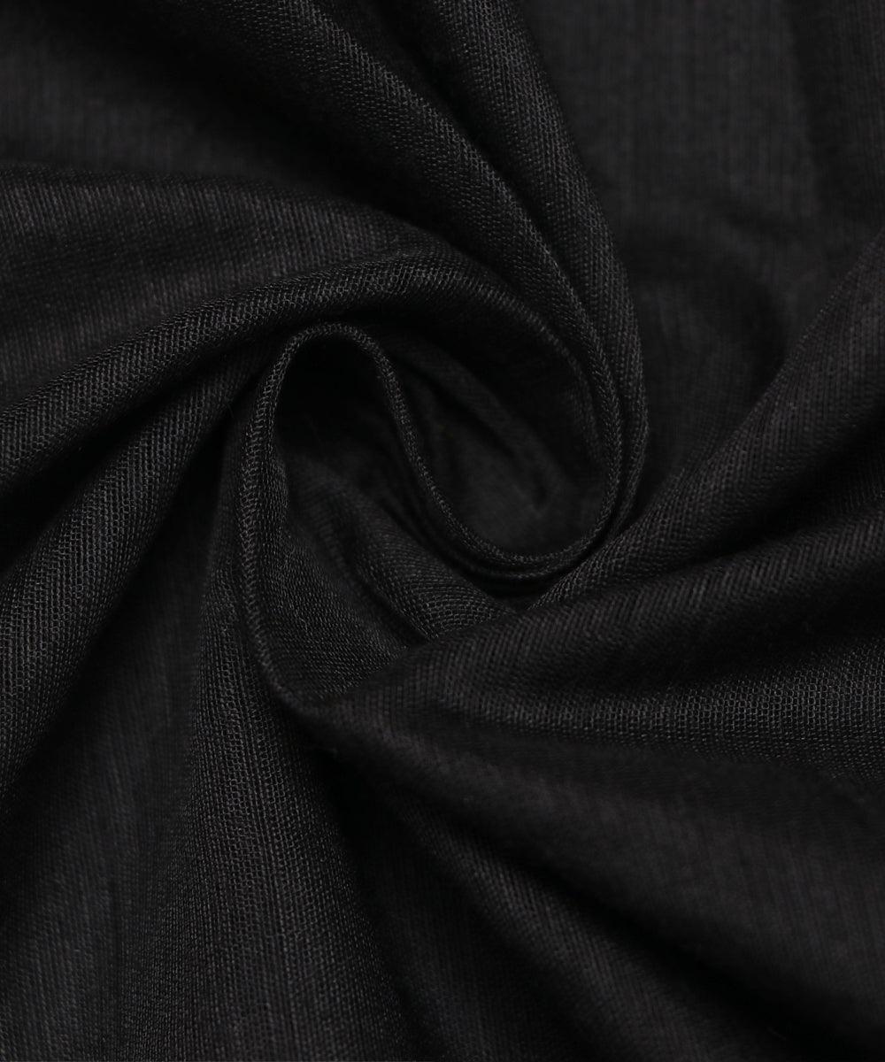 black colour plain chanderi fabric