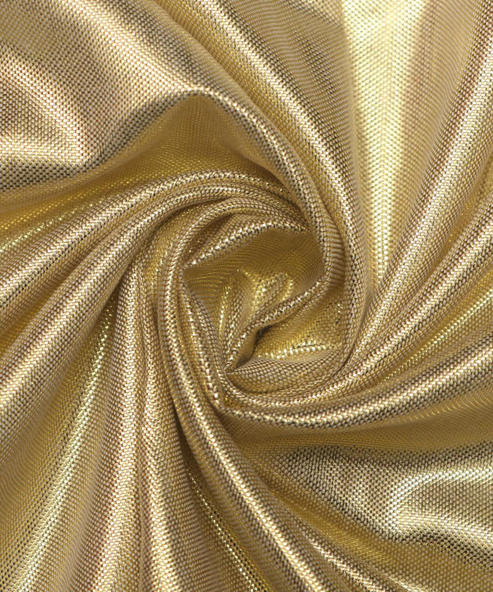 yellow white color plain shimar fabric