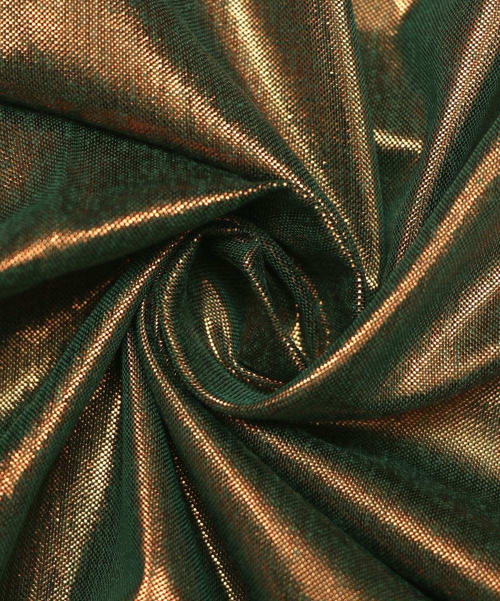 green copper colour plain shimmer fabric