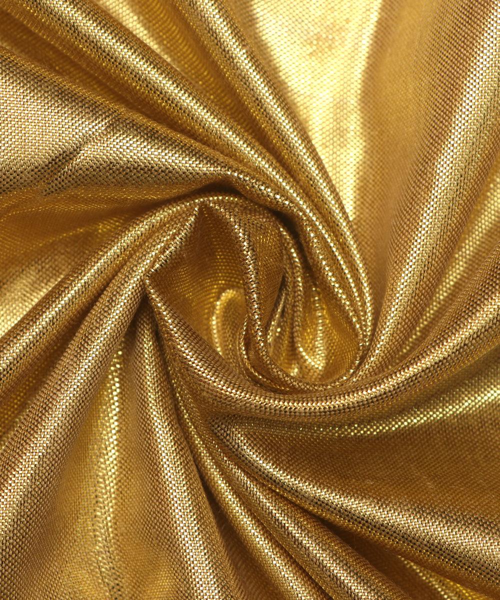 yellow golden colour plain shimmer fabric