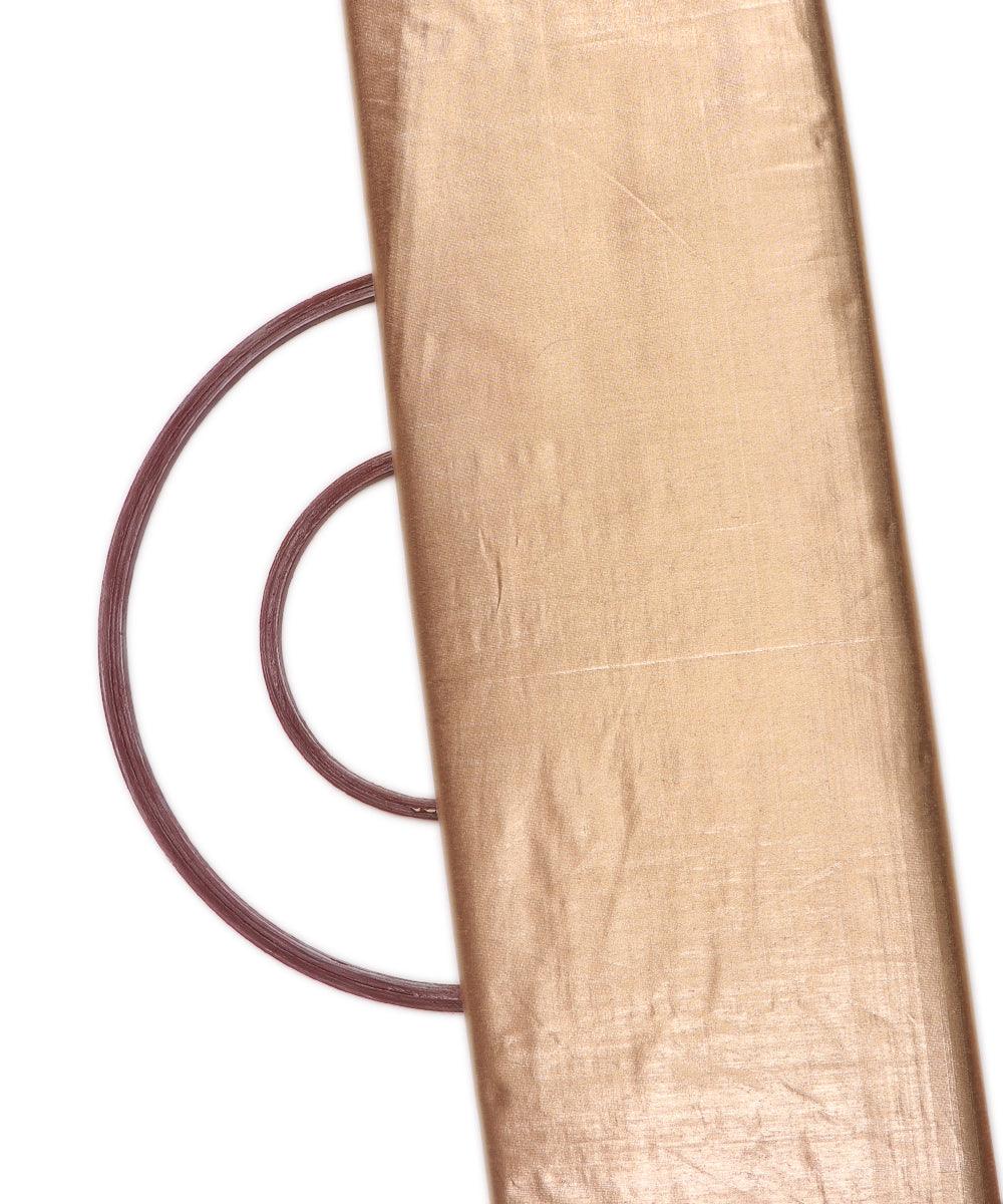 rose gold colour plain shimmer fabric 1