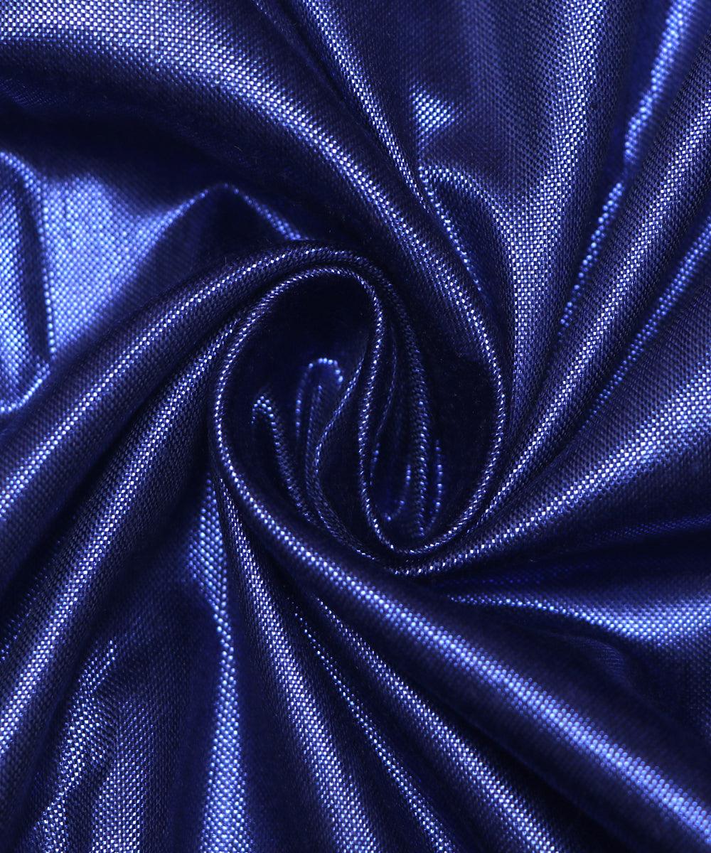 Blue Colour Plain Shimmer Fabric