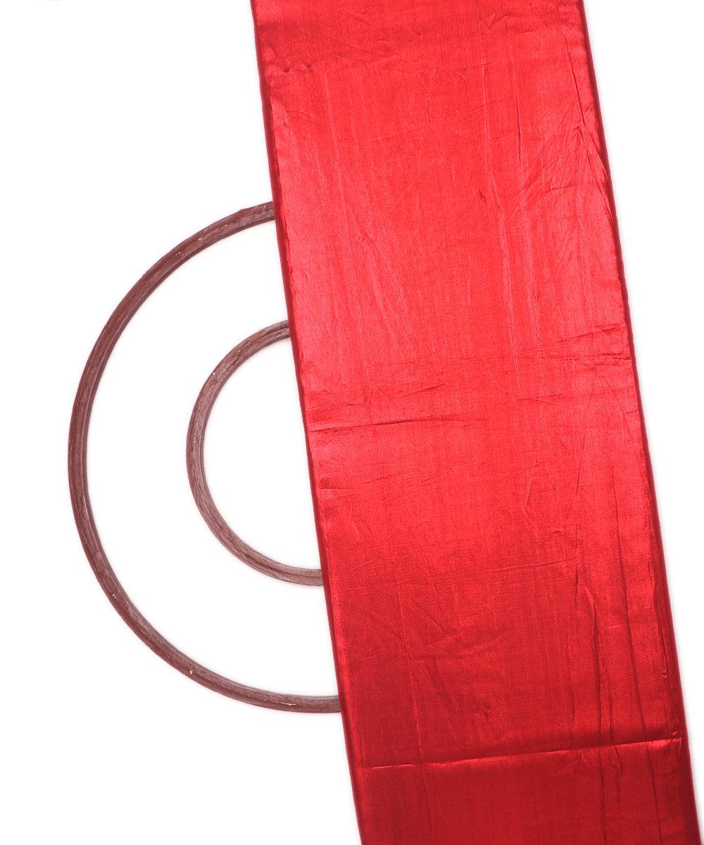 Red Colour Plain Shimmer Fabric