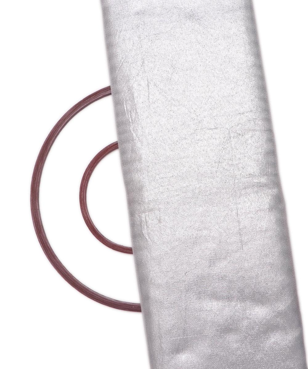 silver colour plain shimmer fabric 1