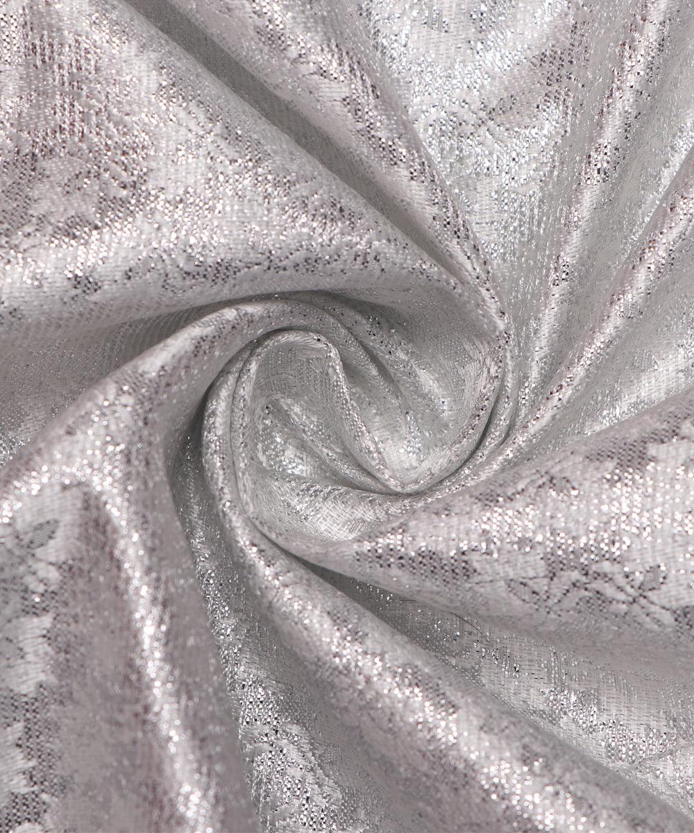silver white colour plain shimmer fabric