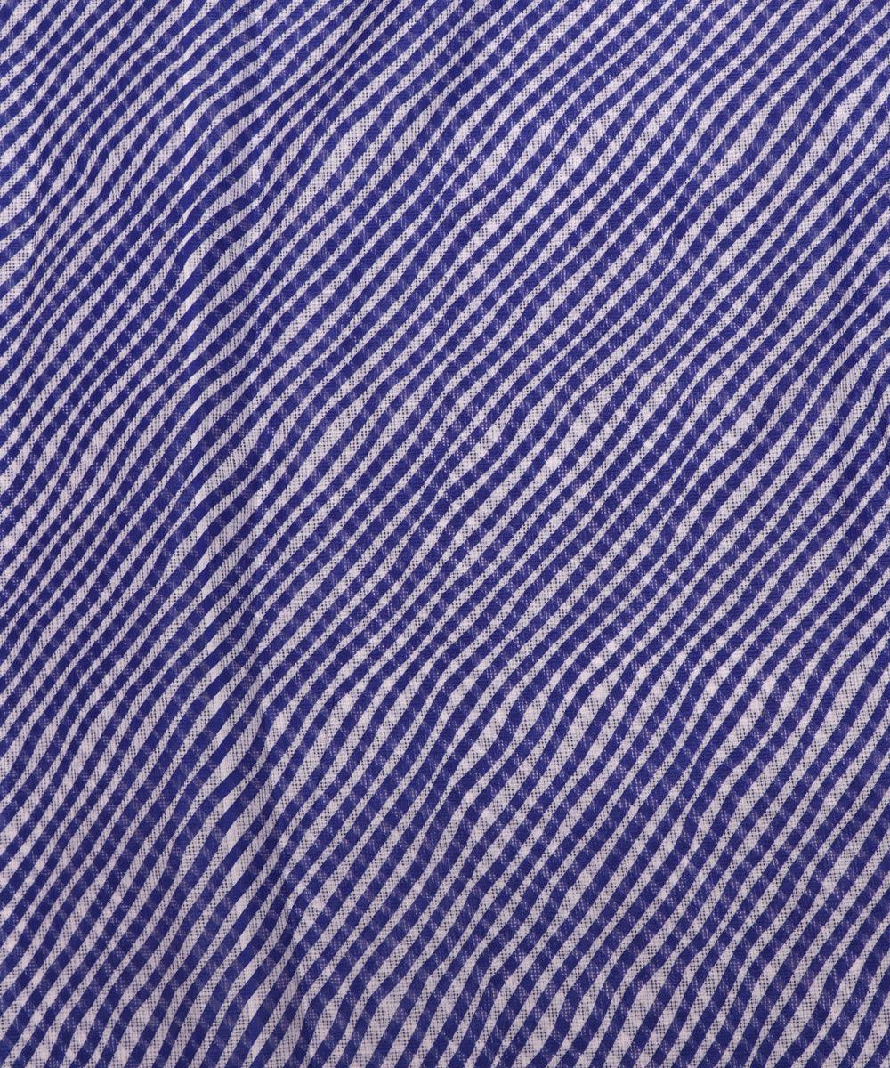blue colour lehariya kota doria fabric