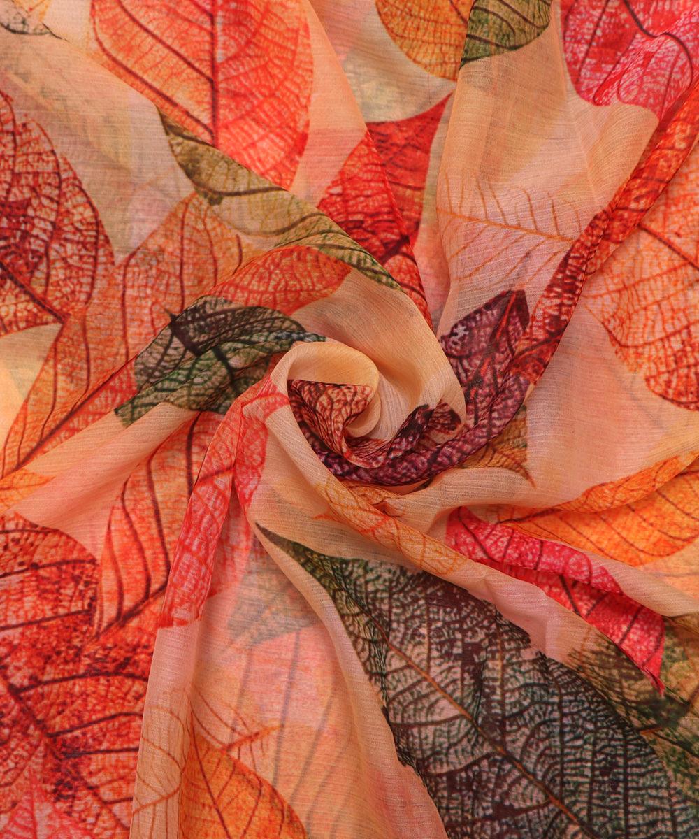 multi colour floral print chiffon fabric