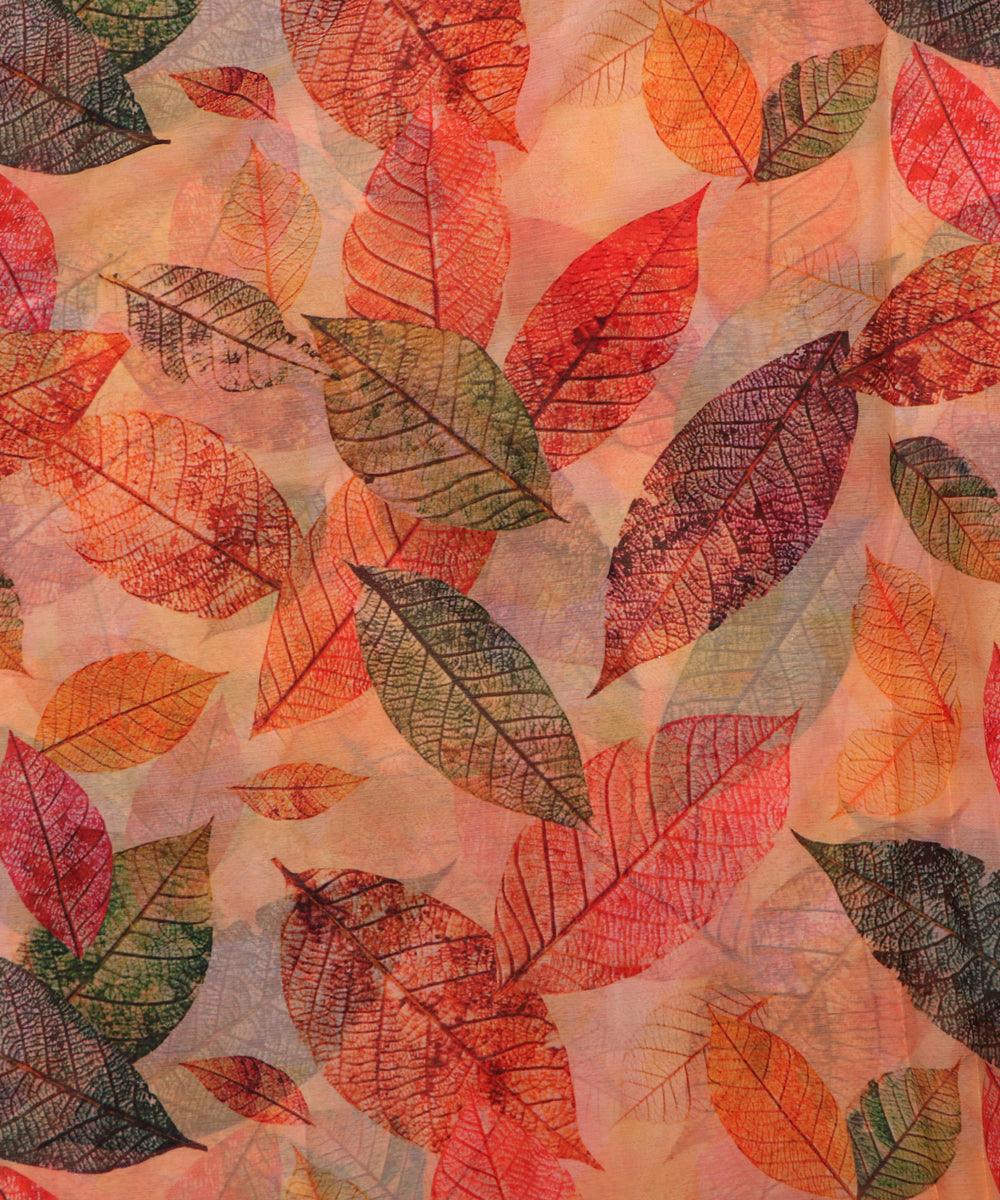 multi colour floral print chiffon fabric