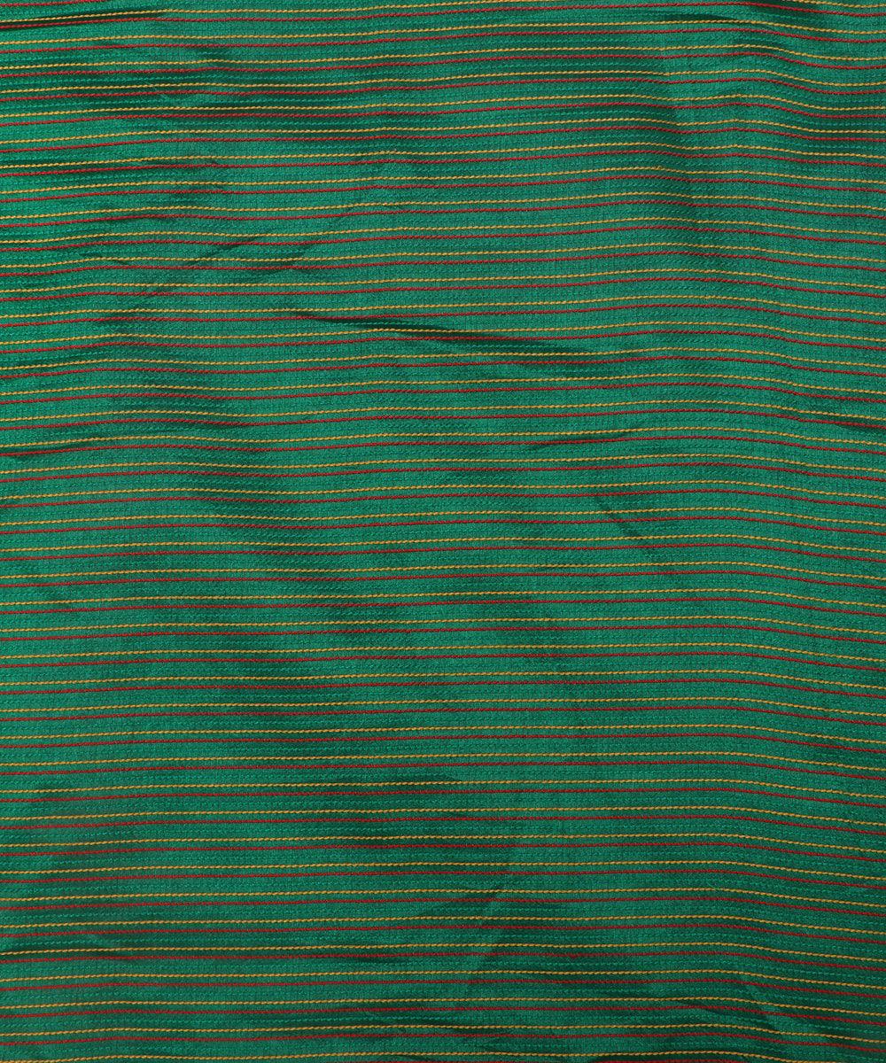 green colour kantha embroidery dupion silk fabric