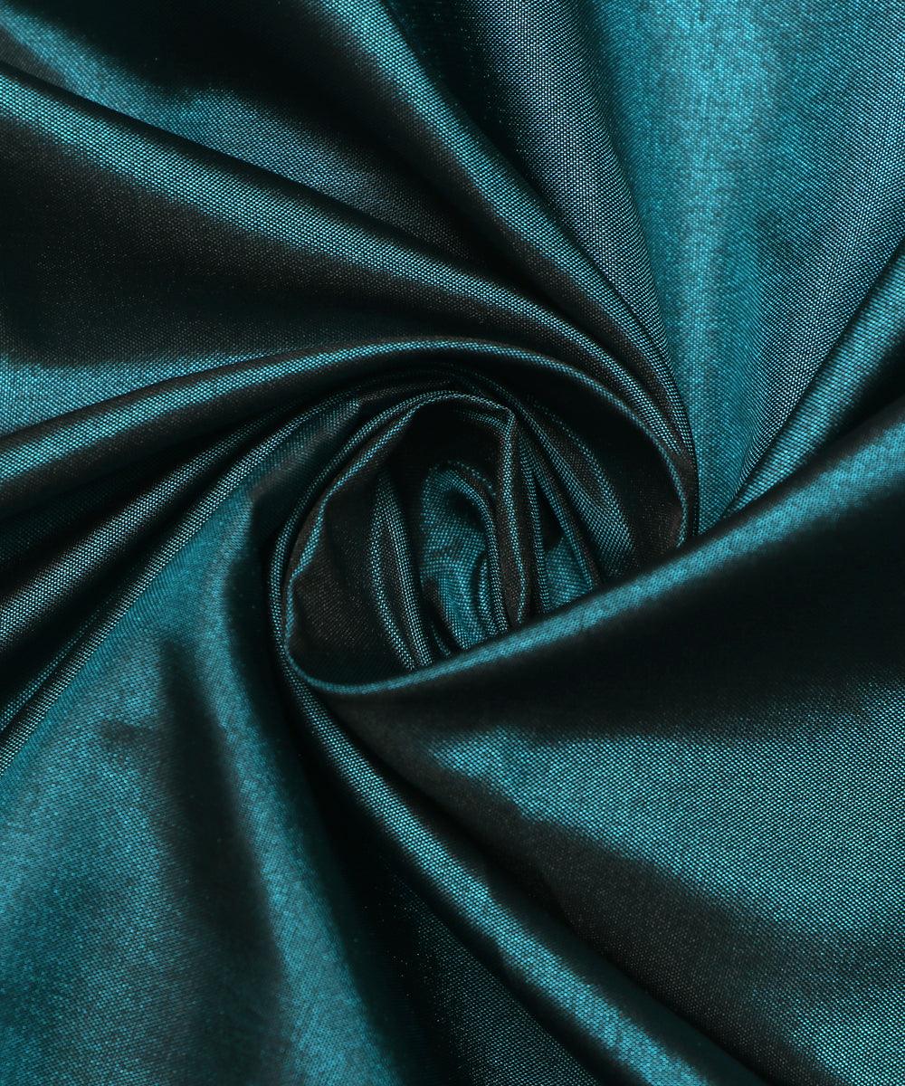 peacock blue colour two tone plain paper silk fabric