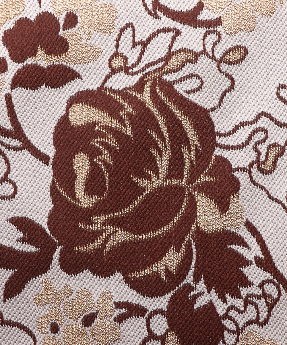 Dark Maroon Color Floral Pattern Gota Brocade Silk Fabric