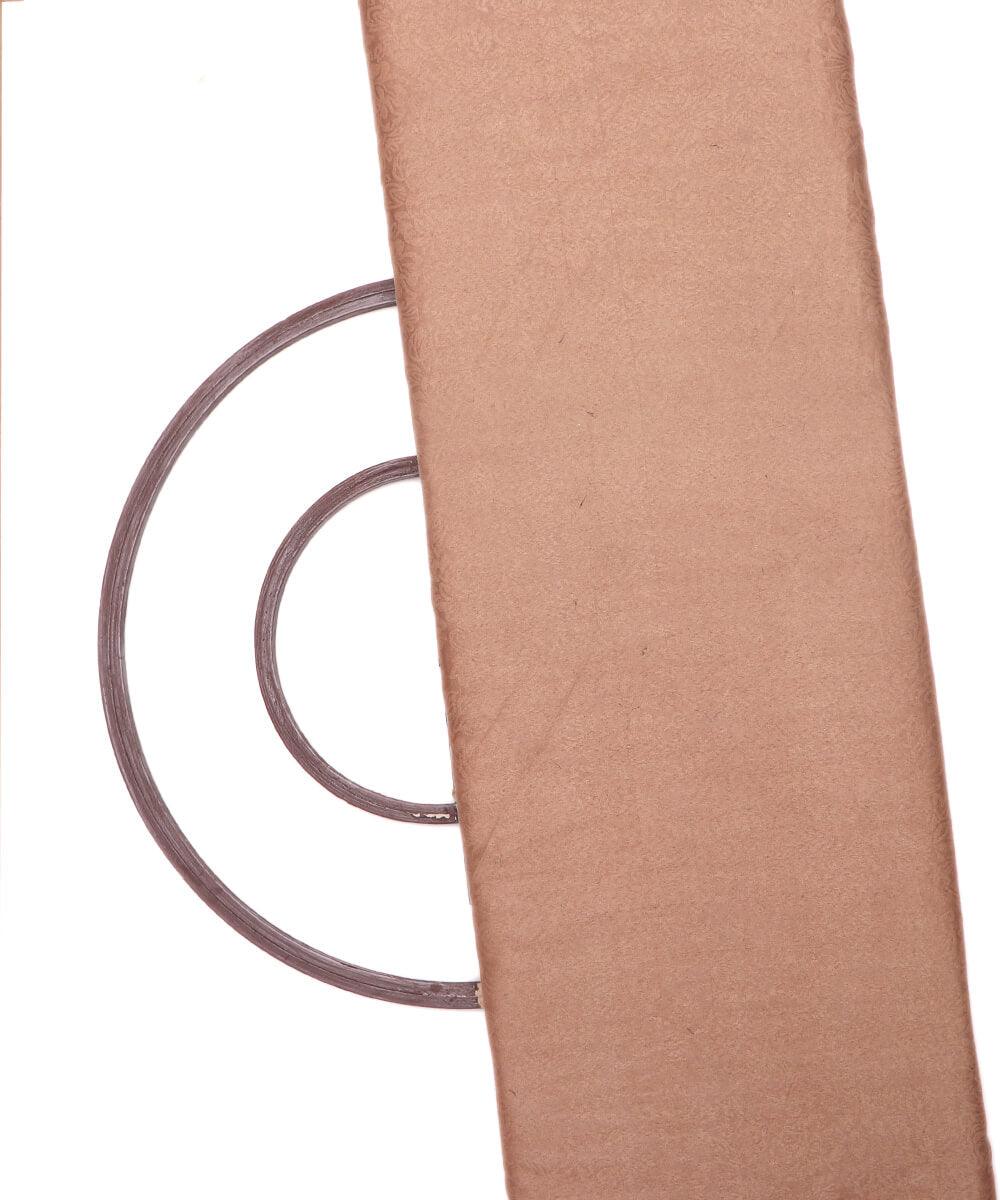 Tan Colour Self Print Suede Fabric - Fabric Dekho
