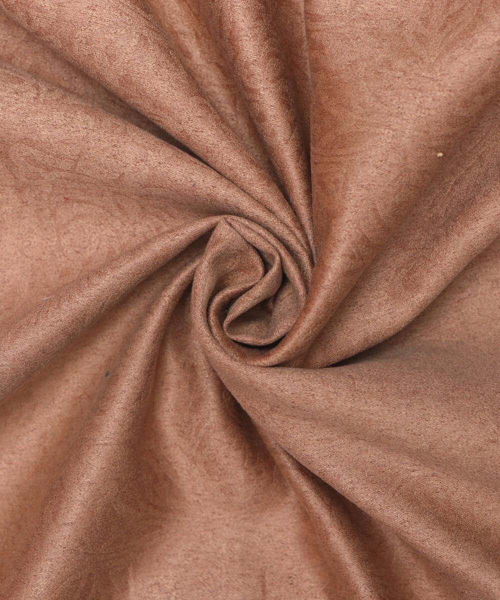 Tan Colour Self Print Suede Fabric - Fabric Dekho