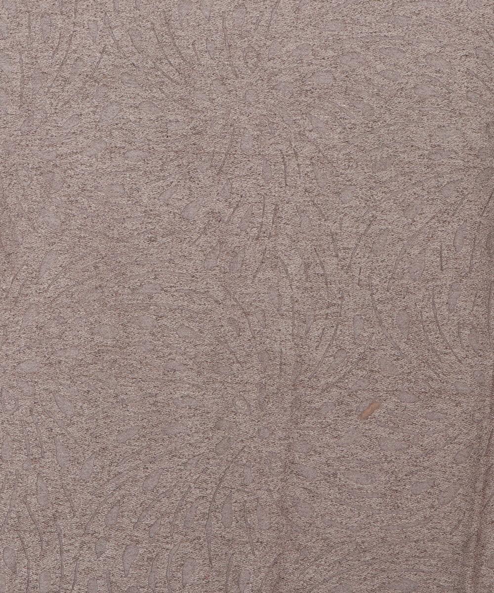 Light Grey Colour Self Print Suede Fabric - Fabric Dekho