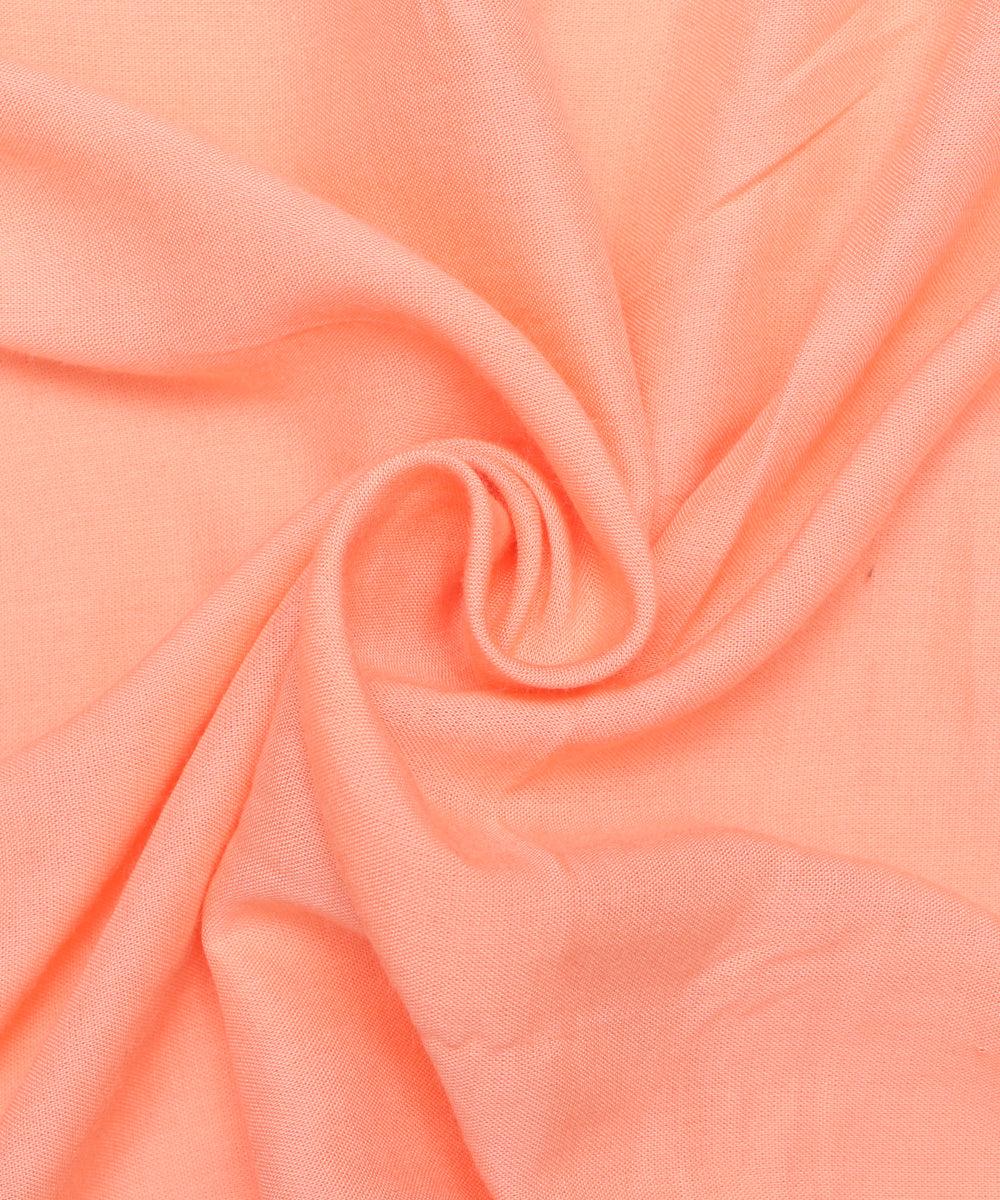 Peach Colour Plain Rayon Fabric