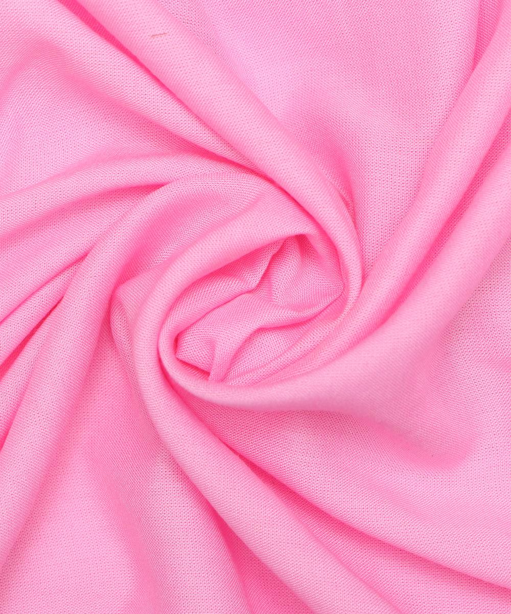 Pink Colour Plain Rayon Fabric