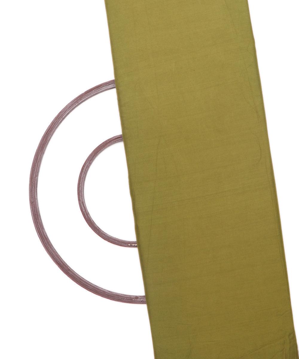 Khaki Green Colour Plain Rayon Fabric