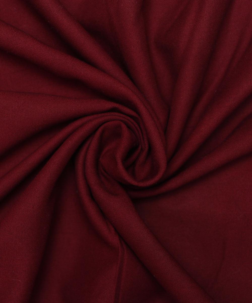 Dark Maroon Colour Plain Rayon Fabric