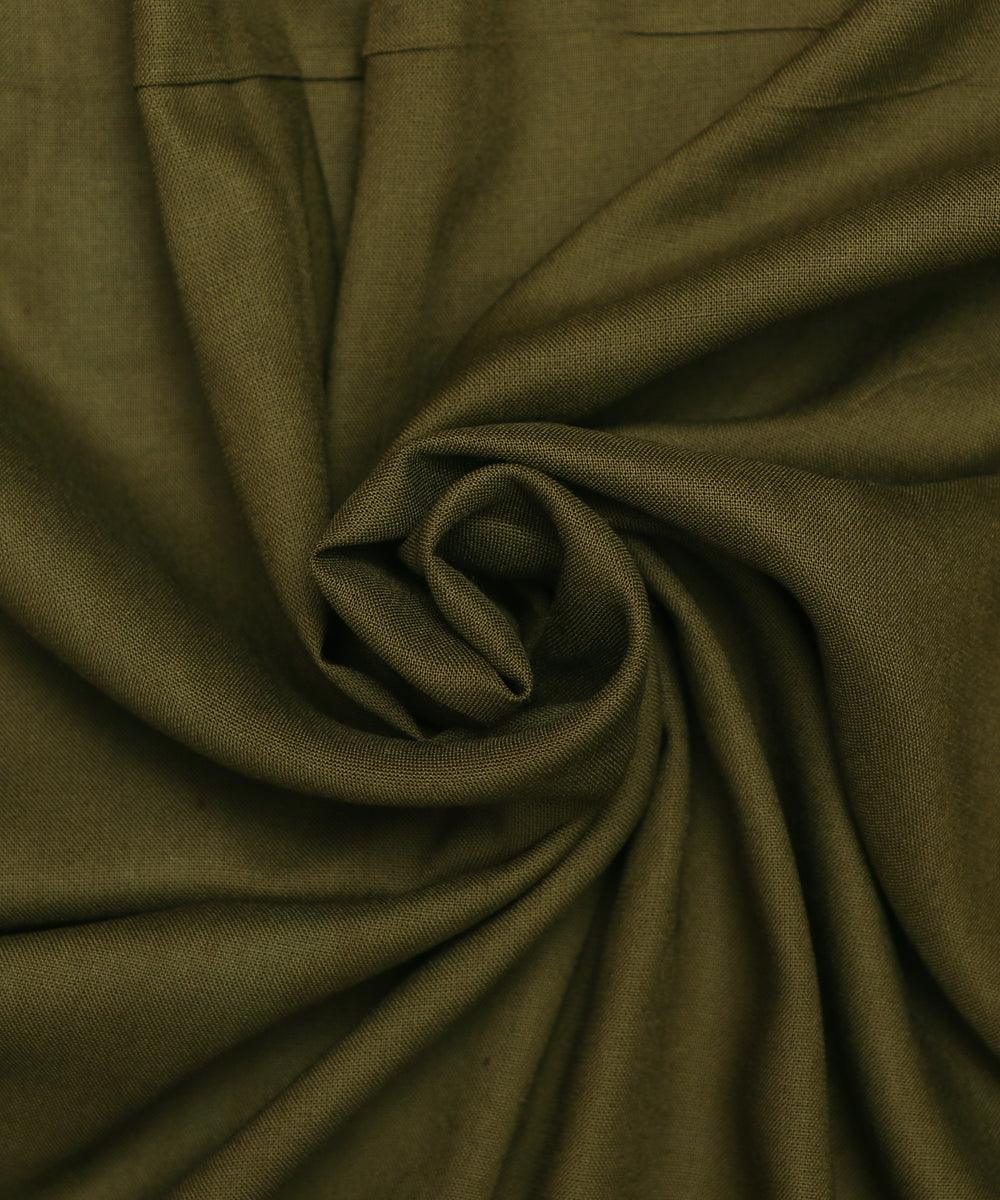 Olive Colour Plain Rayon Fabric
