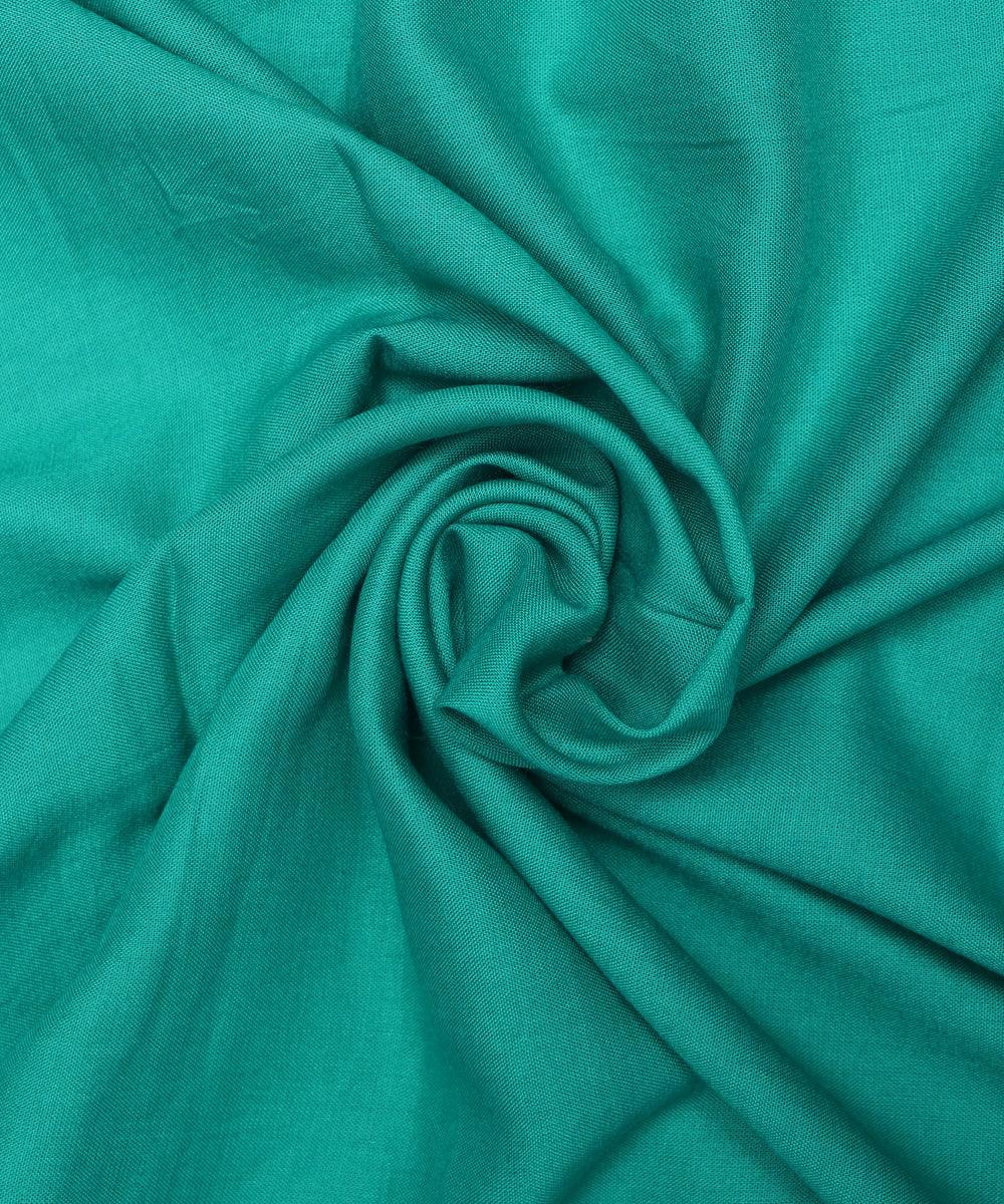 Turquoise Colour Plain Rayon Fabric