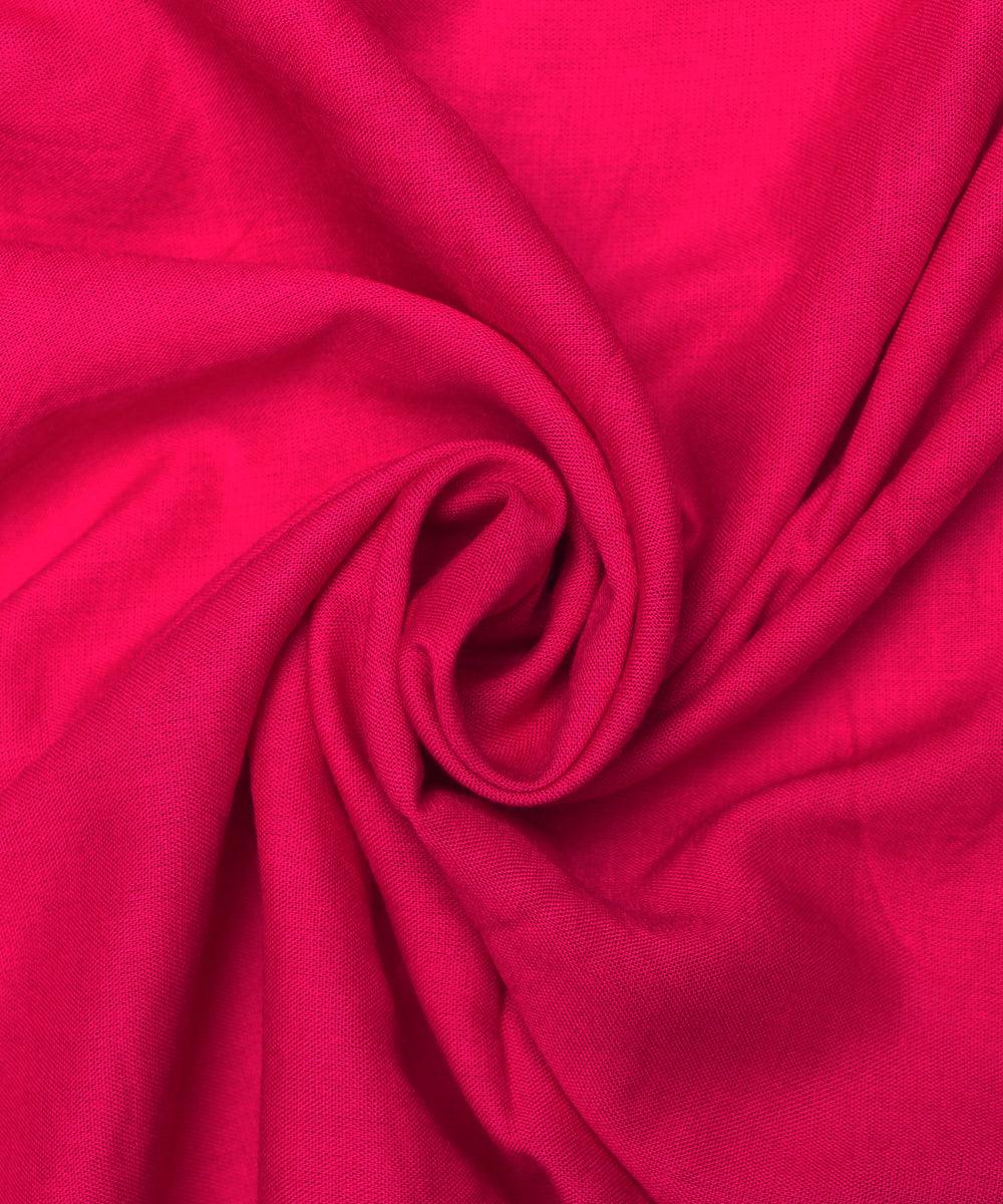Magenta Colour Plain Rayon Fabric