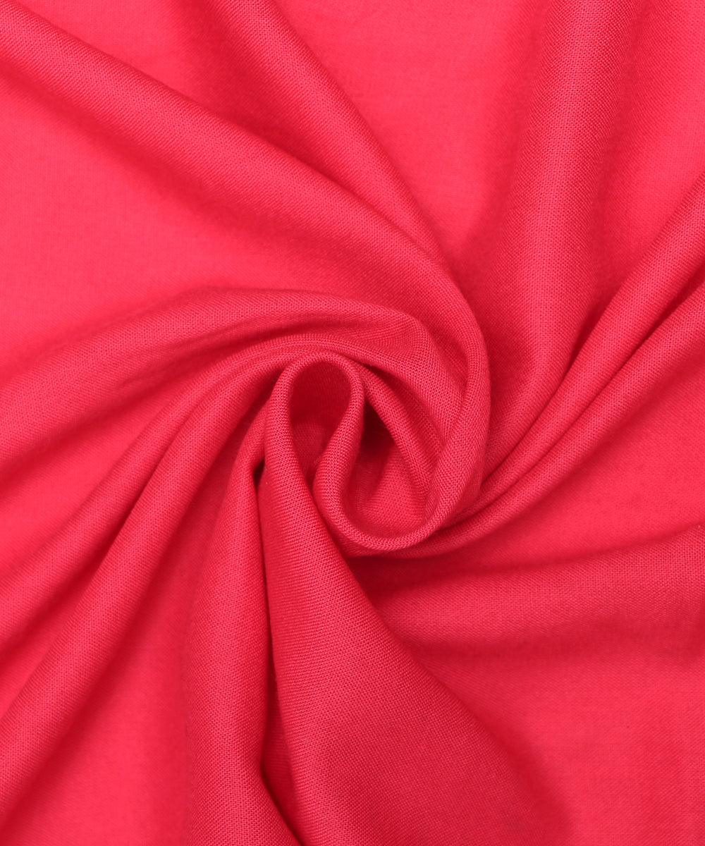 Coral Pink Colour Plain Rayon Fabric